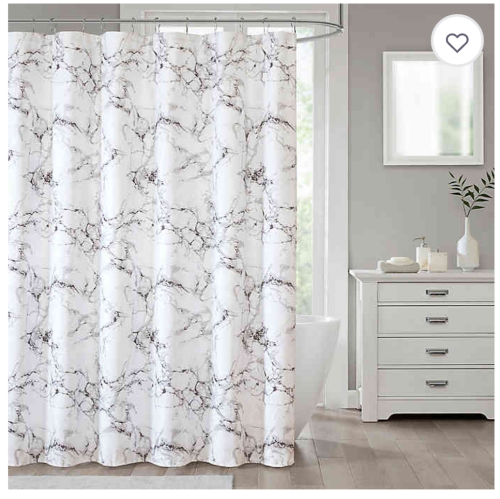 Silver Marble Shower Curtain